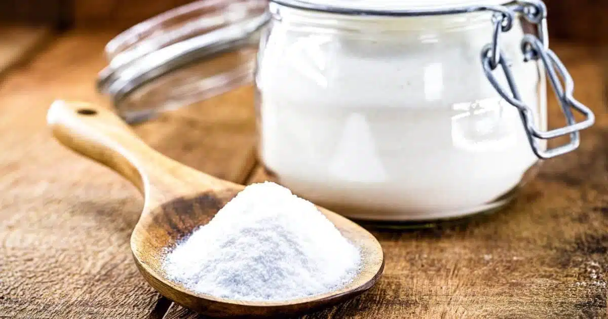 Bicarbonate de soude en gros plan