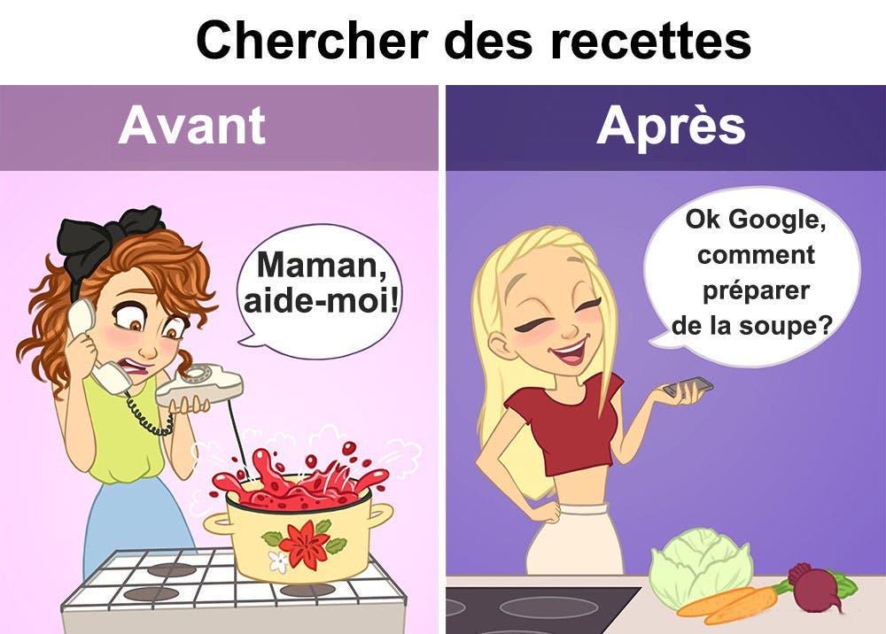 illustrations qui montrent à quel point internet a changé nos vies