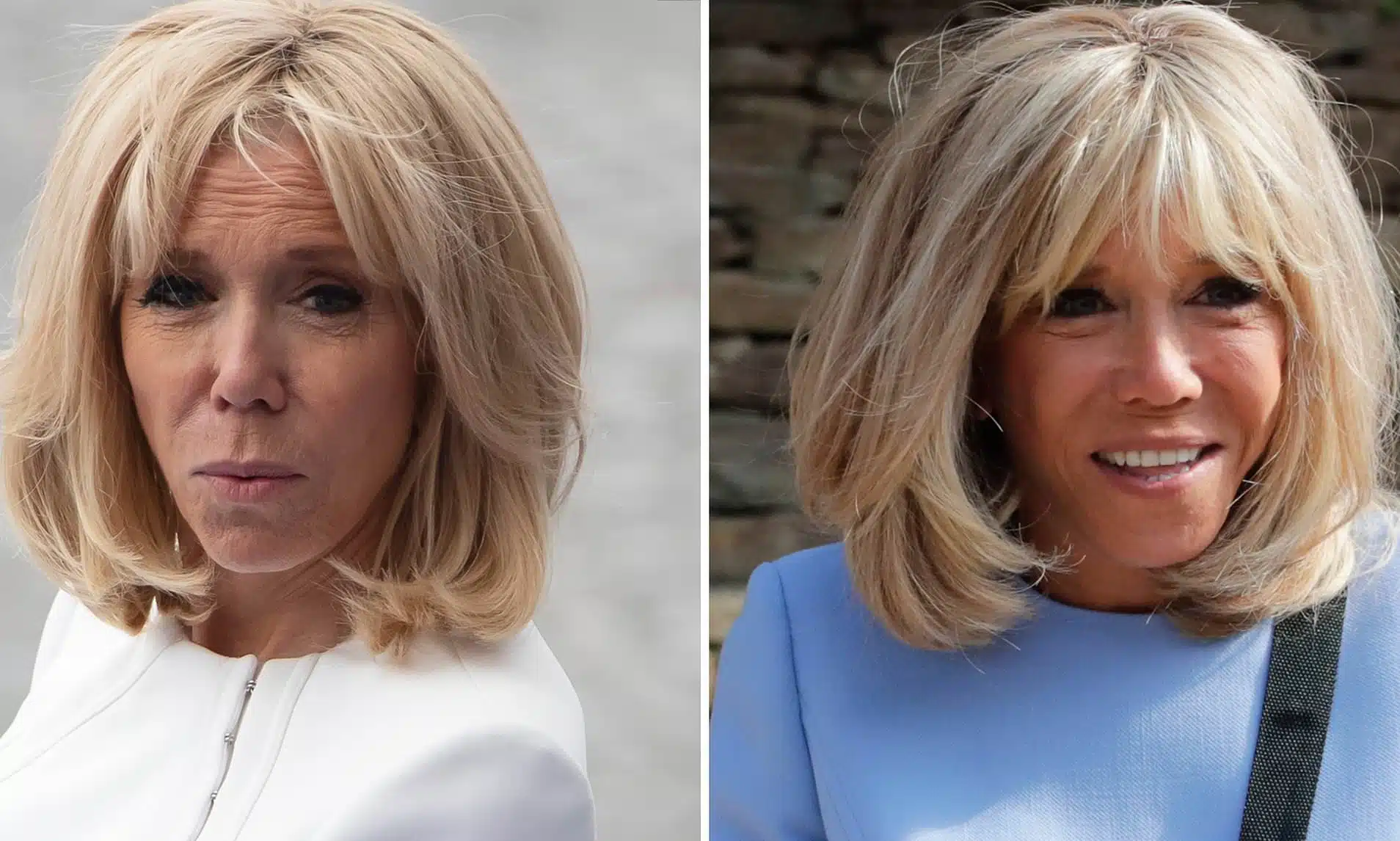 Comparaison visage avec et sans frange