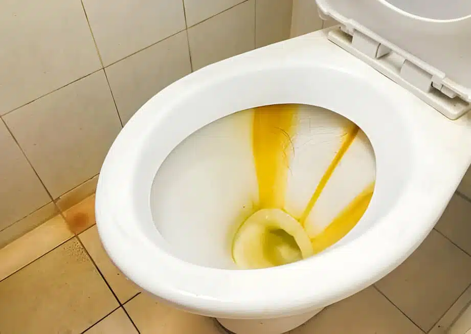 Dépôts de calcaire dans des toilettes