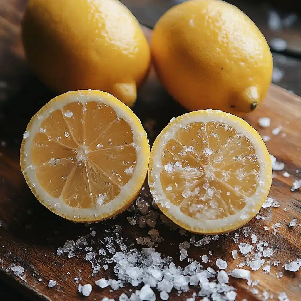 Citron coupé avec sel