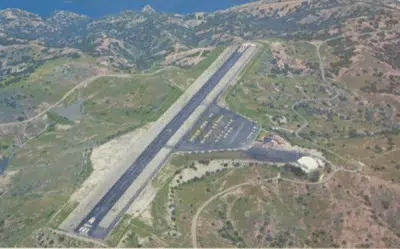 Vue aérienne de l'aéroport de Santa Catalina