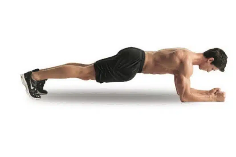Position de planche abdominale