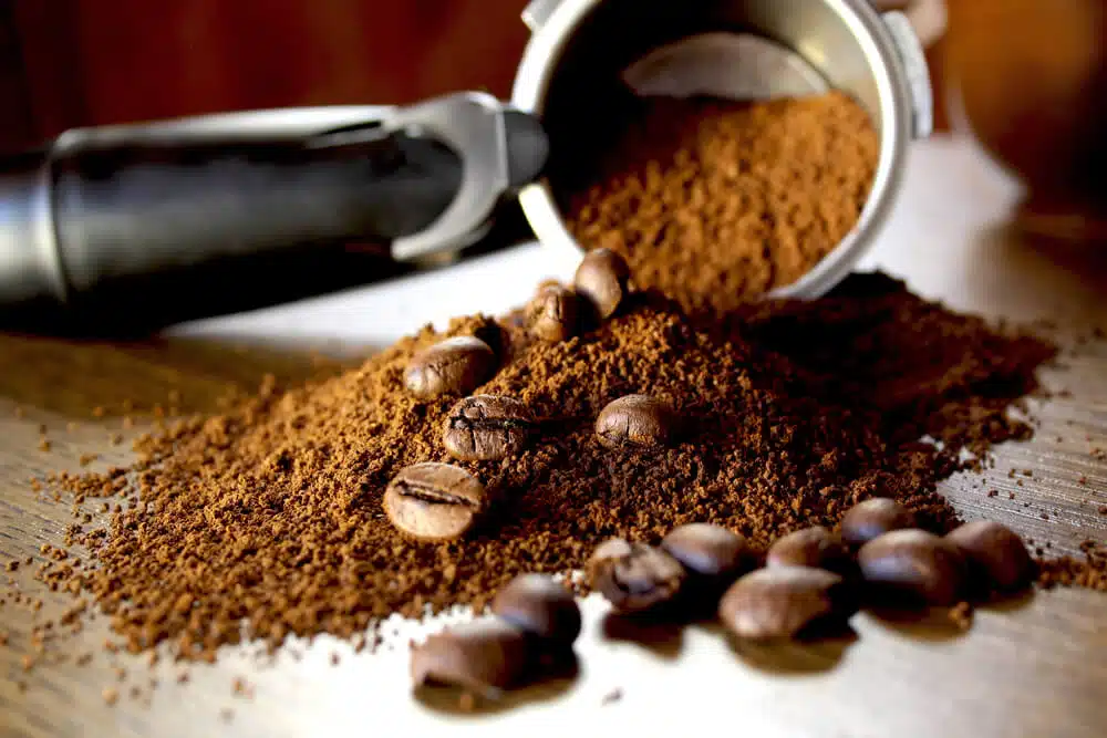 Grains de café moulu