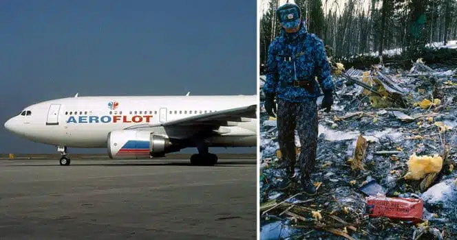 Débris de l'avion après le crash