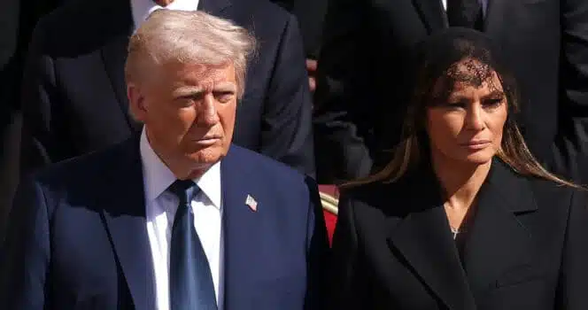 Donald et Melania Trump lors des obsèques papales