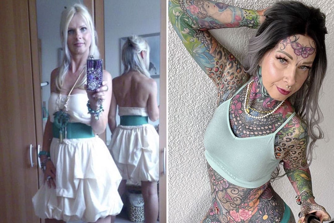 Femme aux multiples tatouages colorés