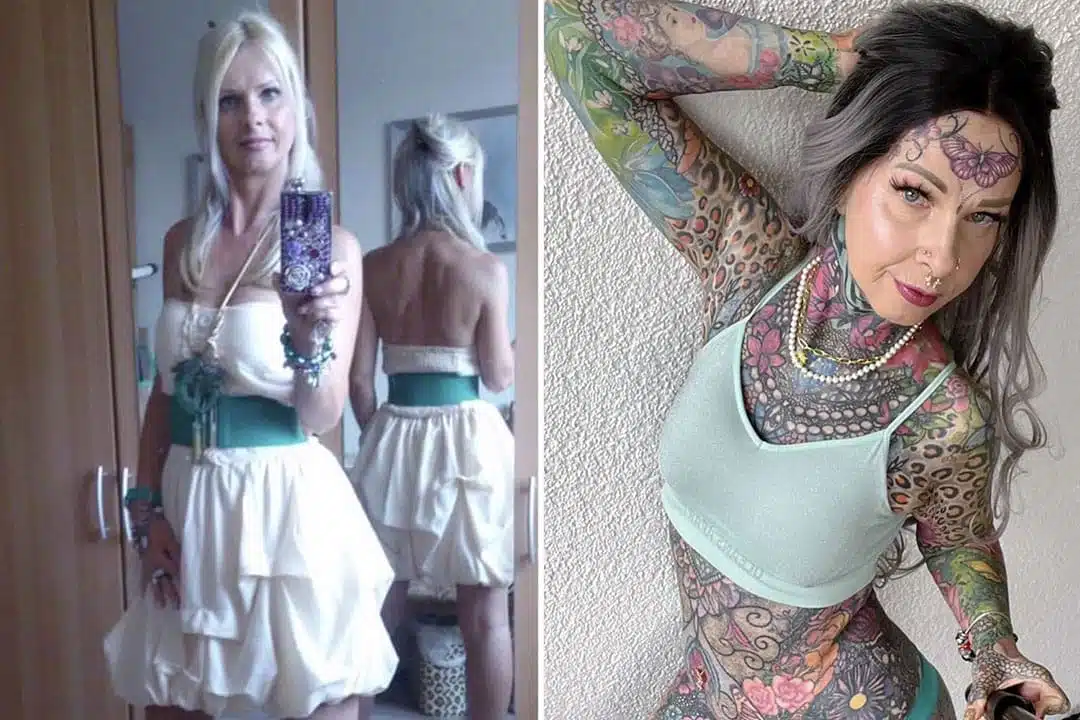 Femme aux multiples tatouages colorés