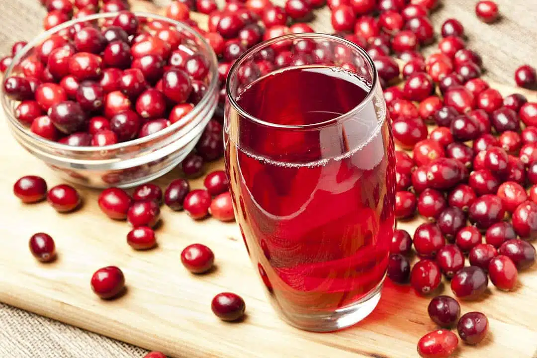 Jus de canneberge dans un verre
