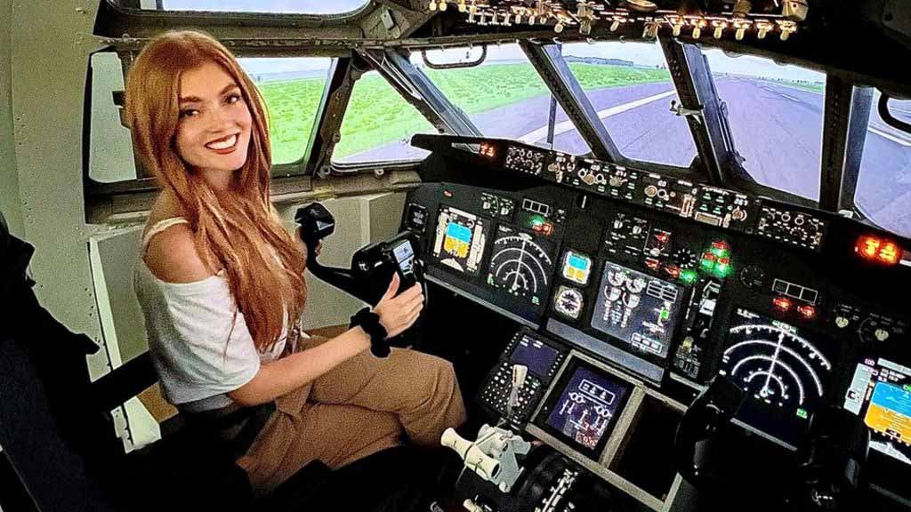 Jessica Gagen dans un avion