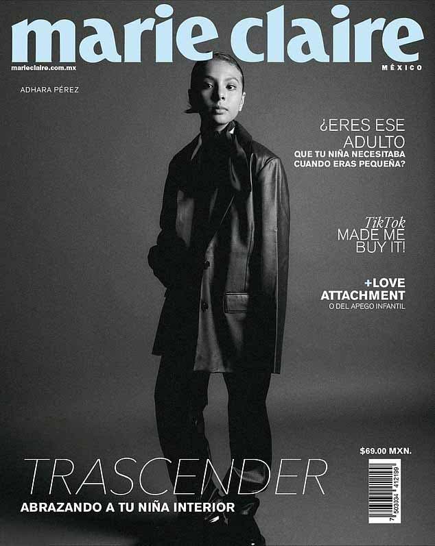 La photo d’Adhara affichée sur le magazine Marie Claire