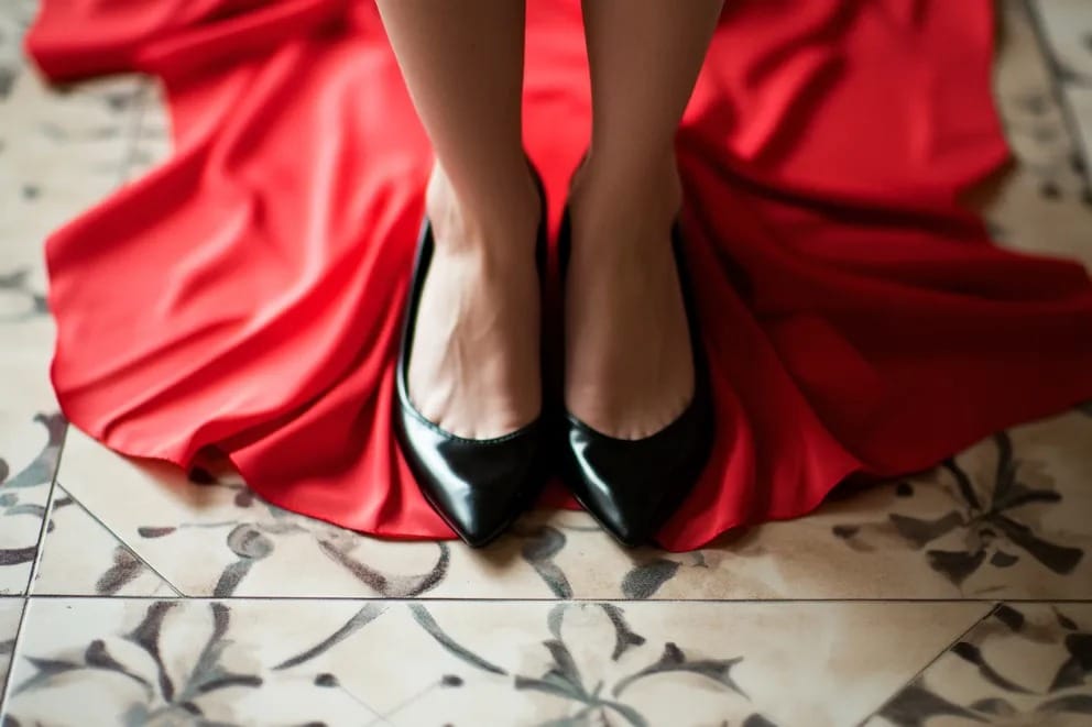 Femme quittant fièrement son mariage