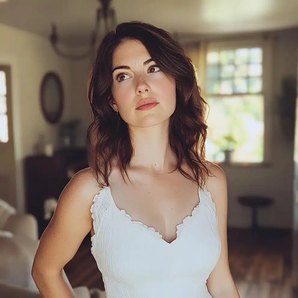 Femme pensive regardant au loin