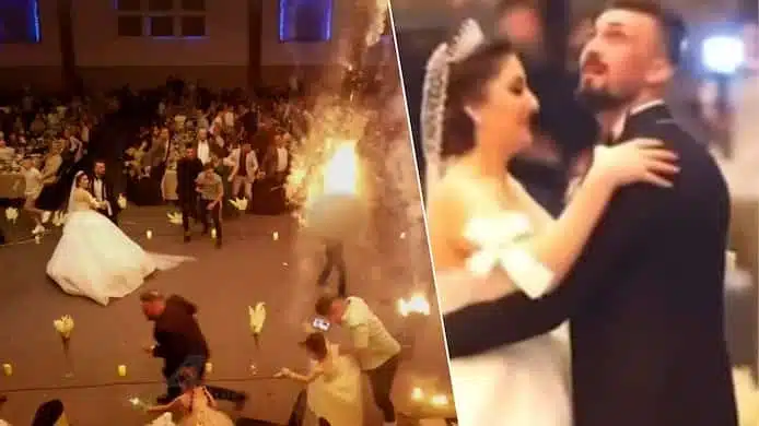 Salle de mariage après l'incendie