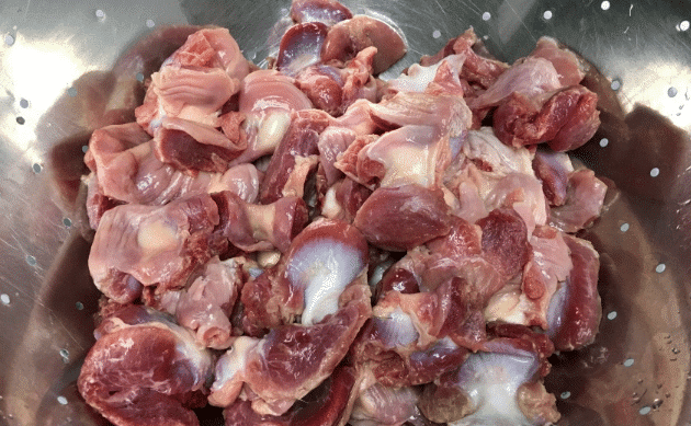 Gésiers de volaille préparés