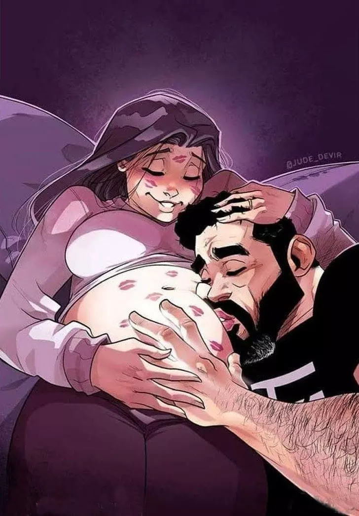 Un artiste et sa femme ont conquis le cœur de millions de personnes avec des dessins qui montrent ce que signifie réellement d’attendre un bébé