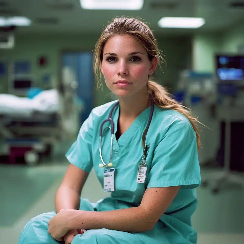 Infirmière prenant la main d'un patient