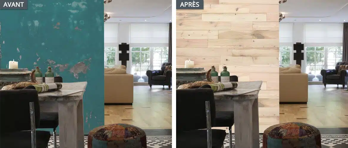 Mur écaillé à restaurer