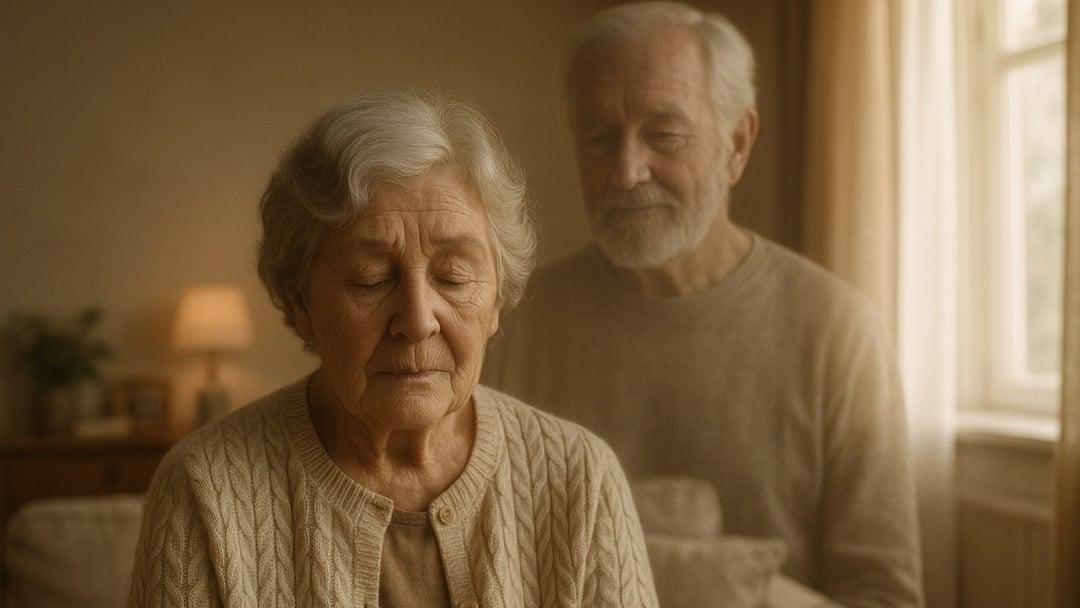 Illustration d'une main tenant une tasse de th&eacute; avec une lumi&egrave;re douce, &eacute;voquant la s&eacute;r&eacute;nit&eacute; et le souvenir