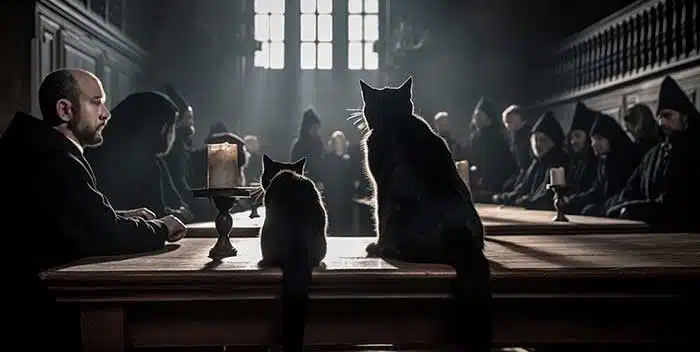 Chat noir dans un contexte historique