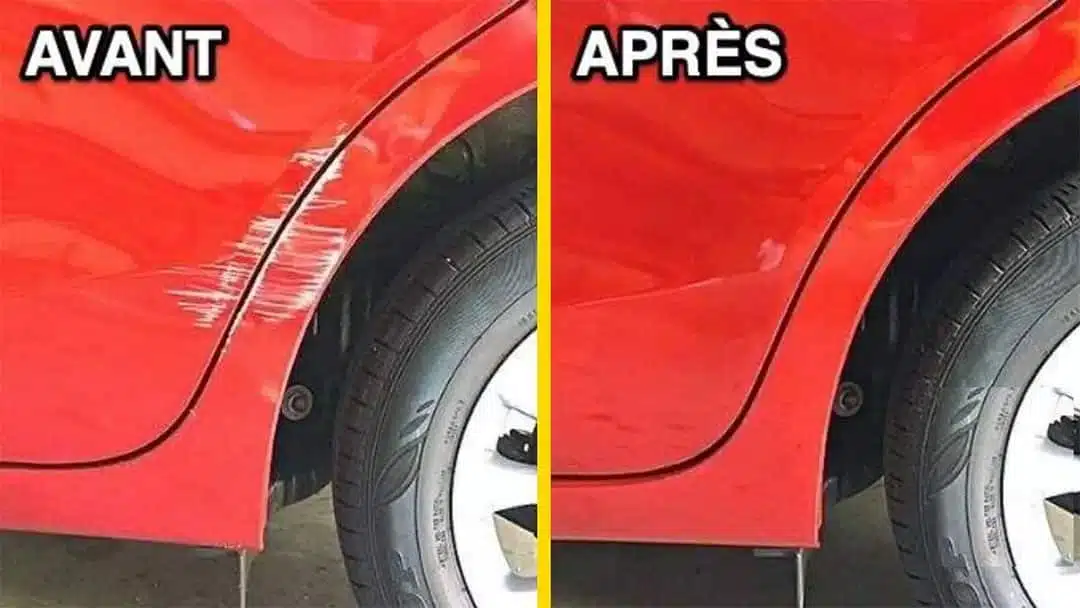 Rayures sur carrosserie de voiture