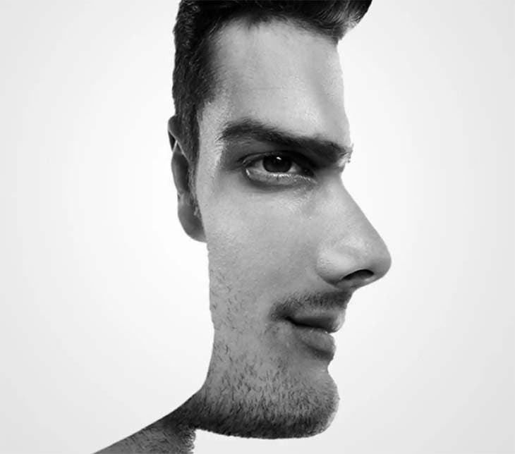 Défi visuel « l’homme est-il face ou de profil ? » - source : spm