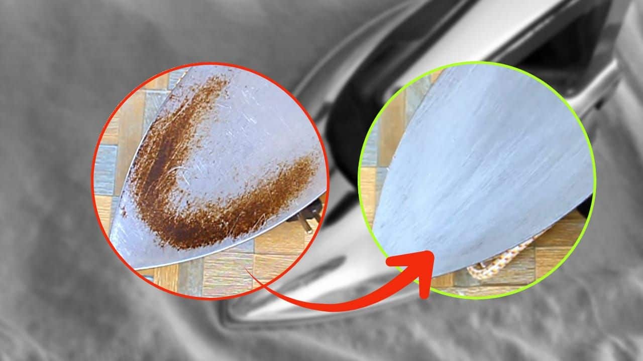 Dentifrice et bicarbonate de soude &agrave; c&ocirc;t&eacute; d'un fer &agrave; repasser