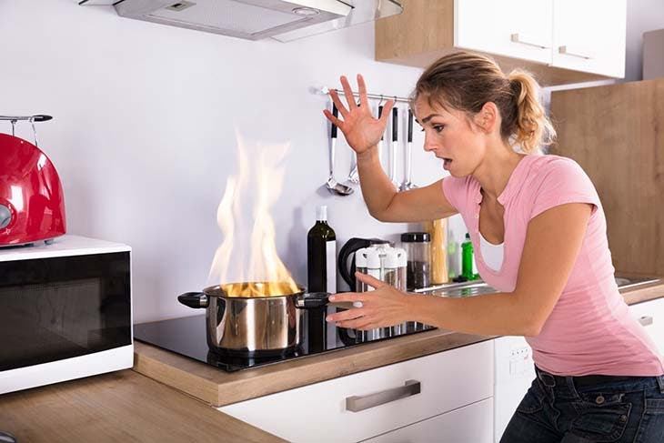 Un feu causé par l’huile de graisse - source : spm