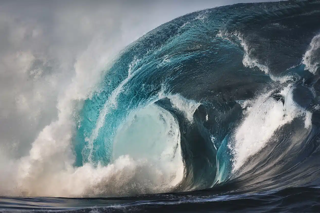Vague géante dans l'océan