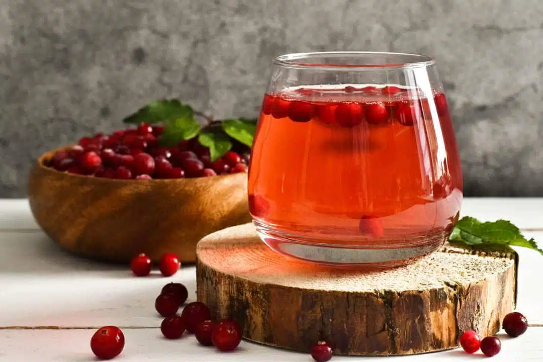 Verre de jus de canneberge