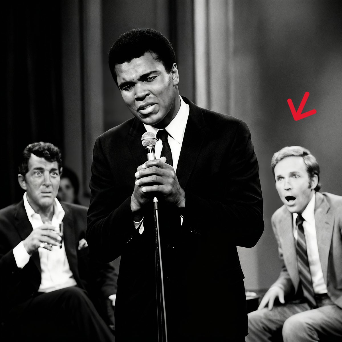Capture d'&eacute;cran de l'&eacute;mission The Dick Cavett Show avec Muhammad Ali et Dean Martin