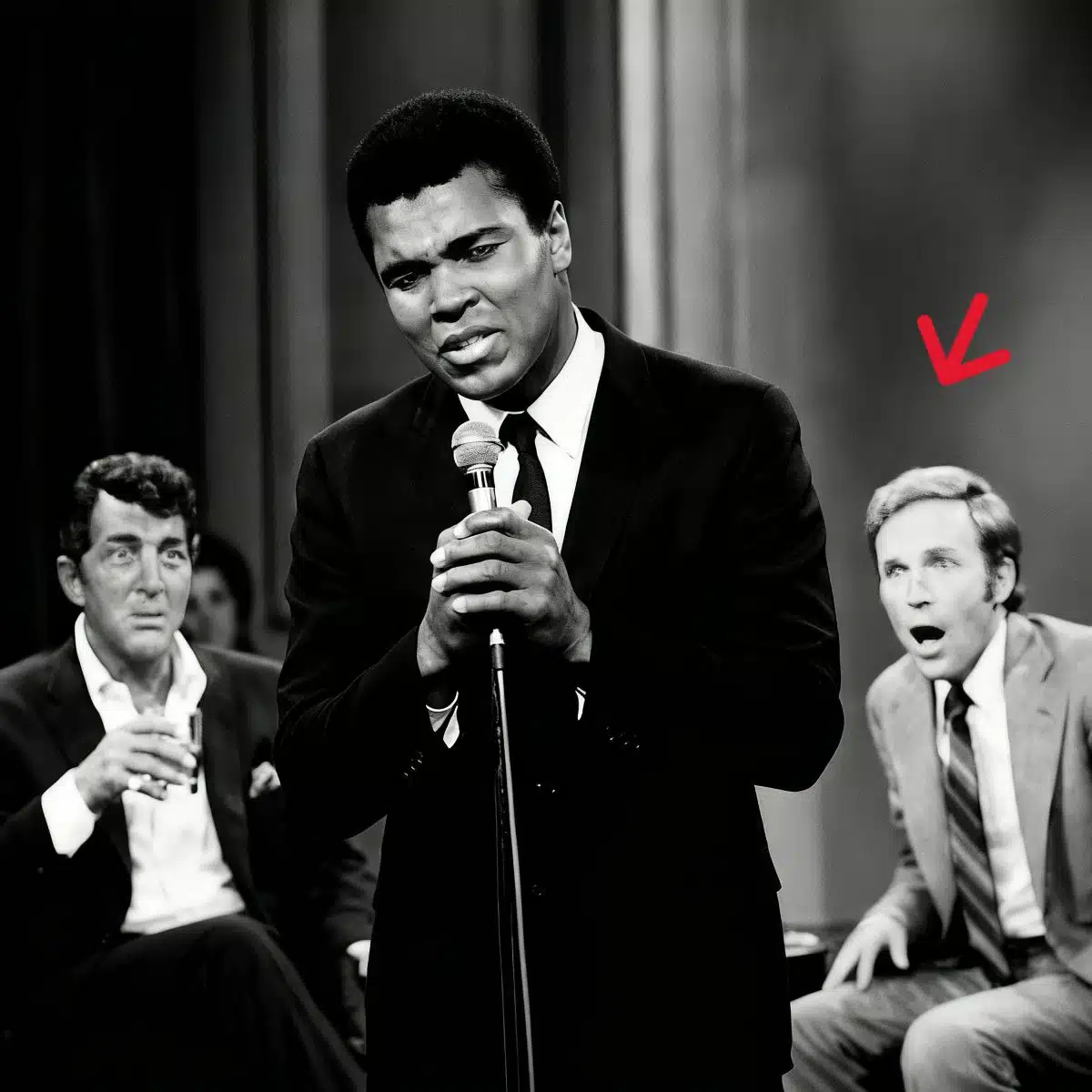 Capture d'écran de l'émission The Dick Cavett Show avec Muhammad Ali et Dean Martin