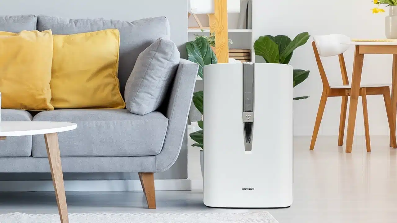 Purificateur d'air domestique en action