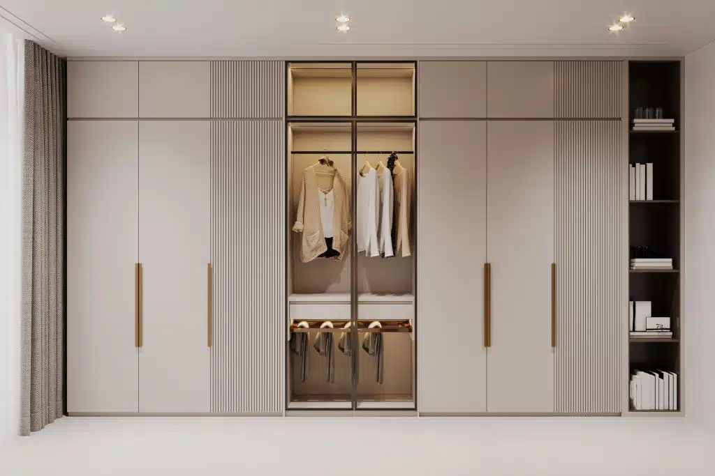 Placard moderne entrouvert