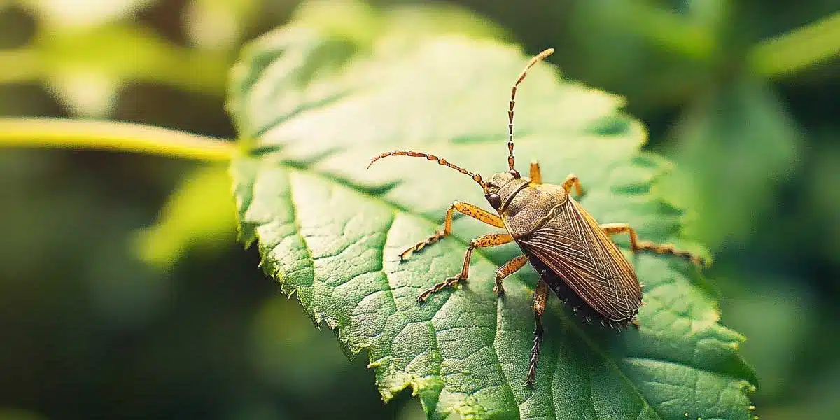 Punaise cachée dans un environnement boisé
