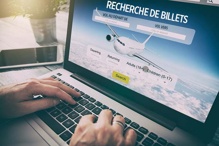 La recherche de billets d’avion - source : spm
