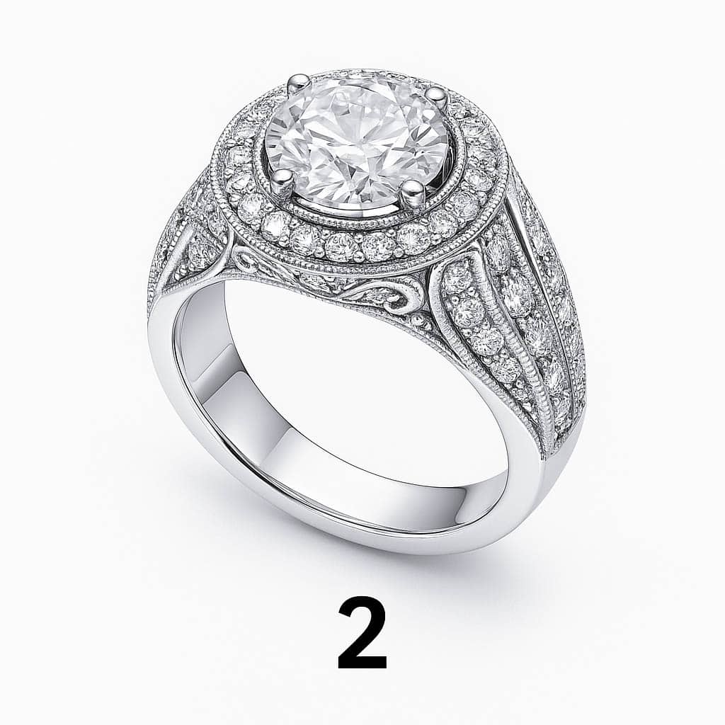 Bague halo en diamant