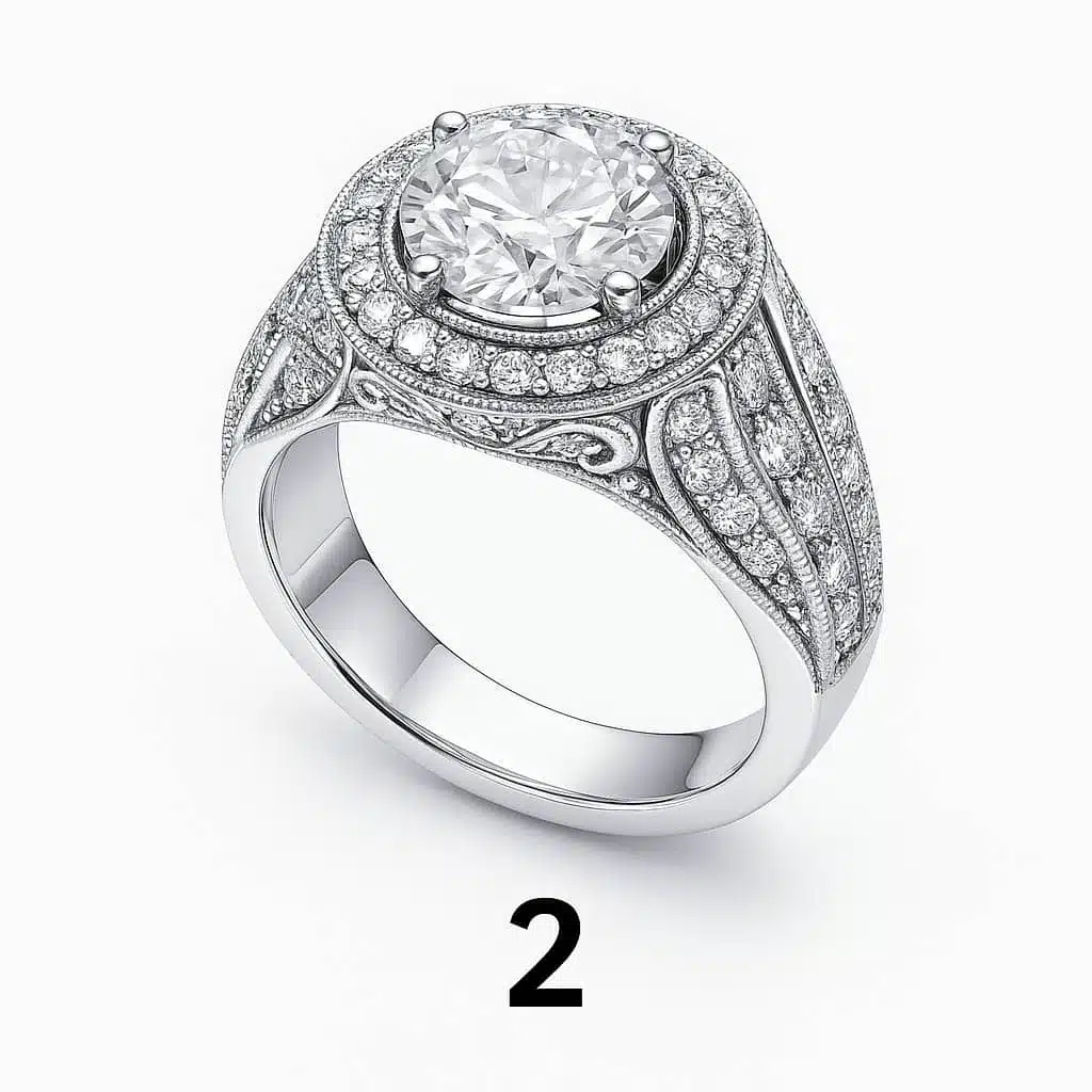 Bague halo en diamant