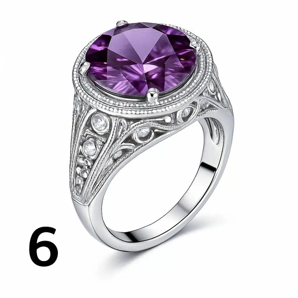 Bague avec améthyste violette
