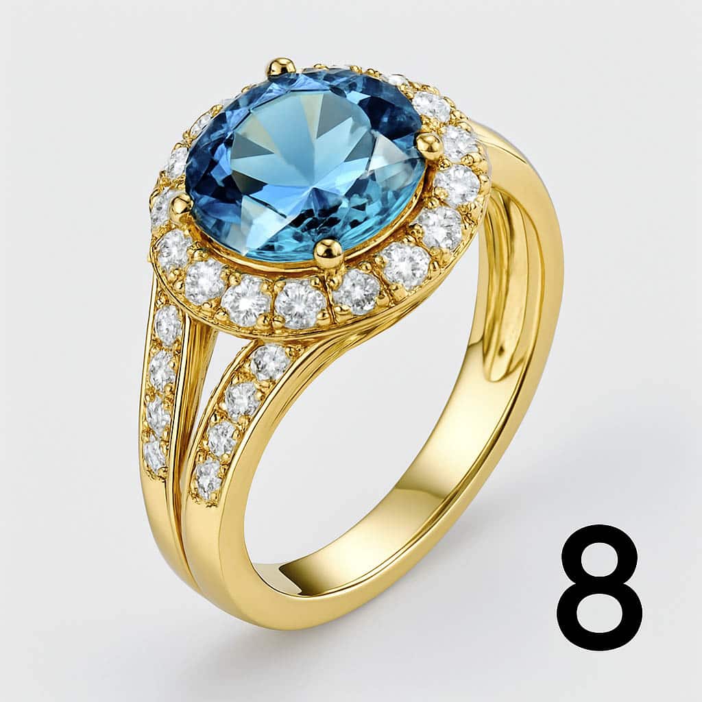 Bague couronne bleue