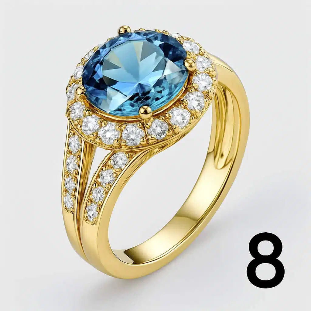Bague couronne bleue