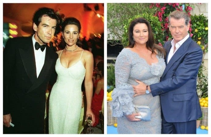 Pierce Brosnan et Keely Shaye Smith jeunes, souriants lors d'une de leurs premi&egrave;res rencontres