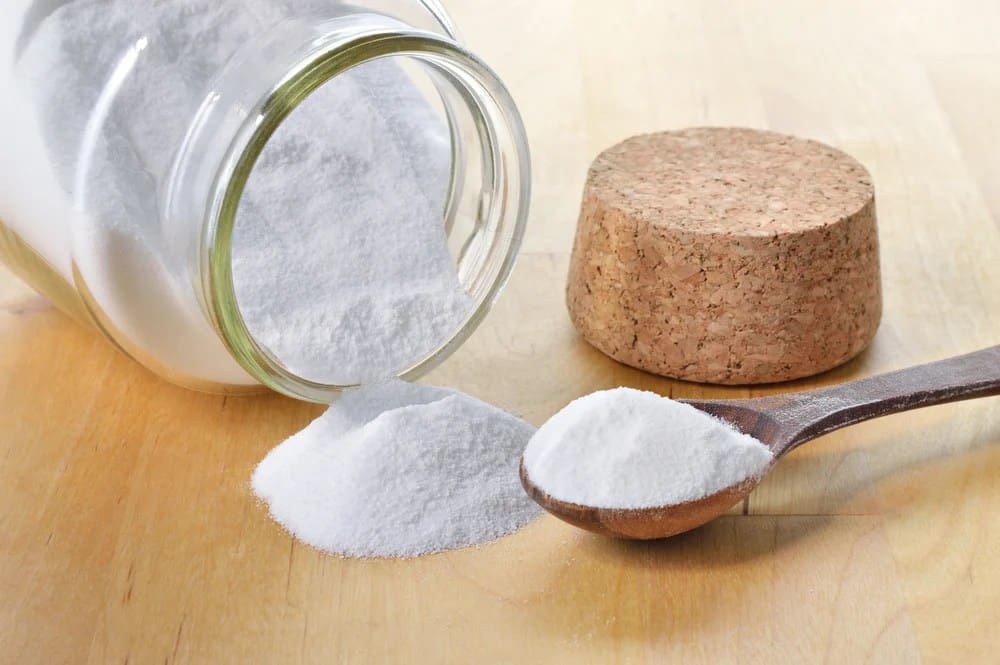 Bicarbonate de soude en gros plan