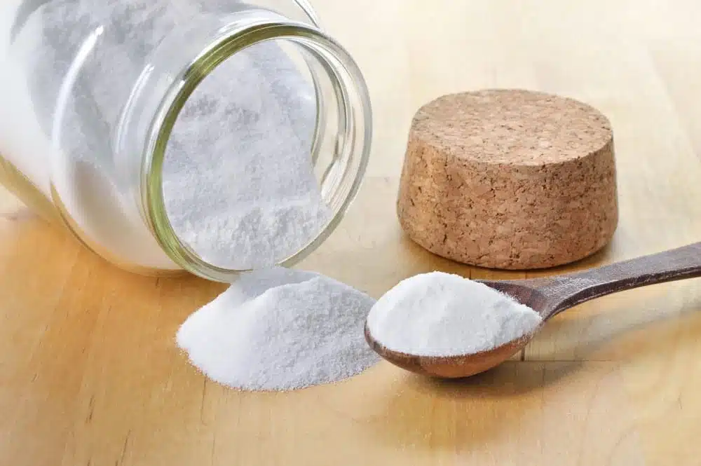 Bicarbonate de soude en gros plan