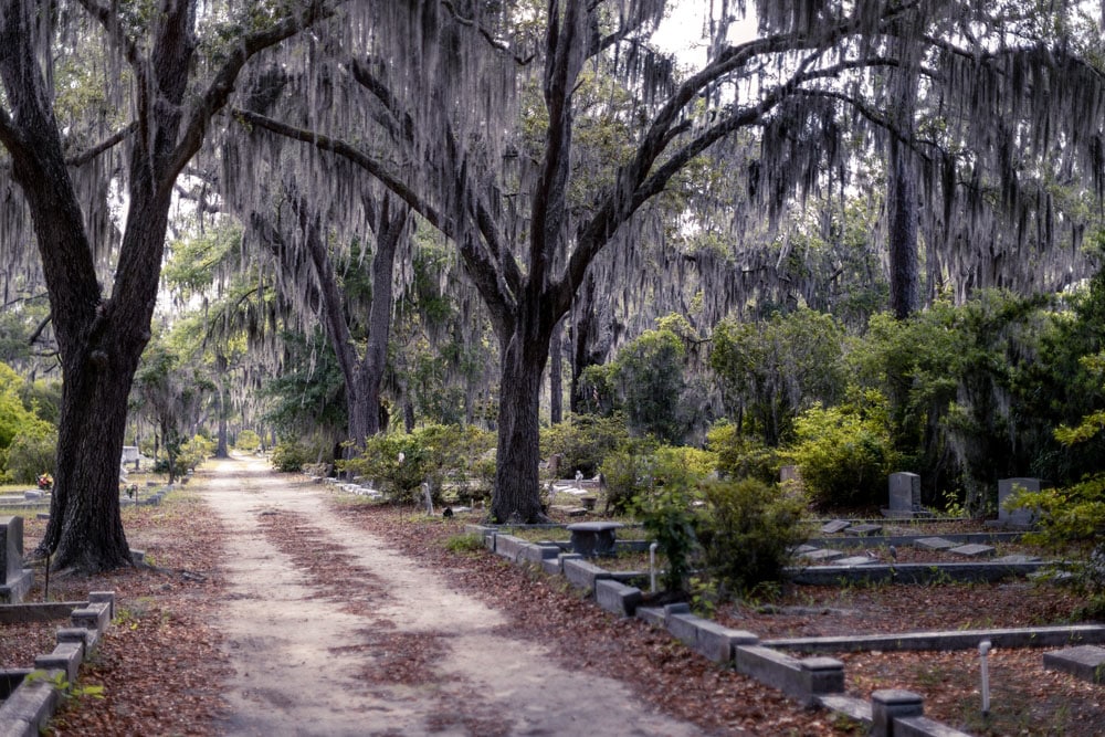 Vue aérienne de Savannah la nuit