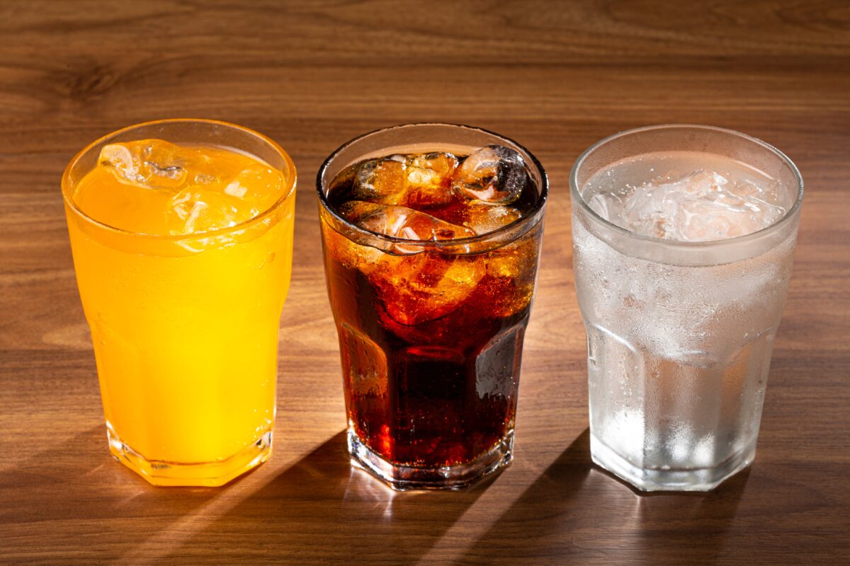 Verres de sodas pétillants