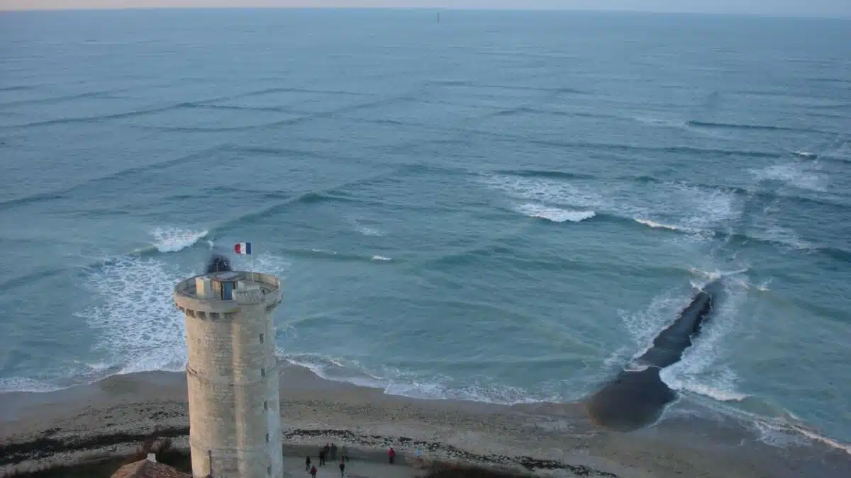 Vagues formant un motif en quadrillage dangereux