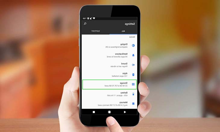 Vider l’espace de stockage de son smartphone - source : spm