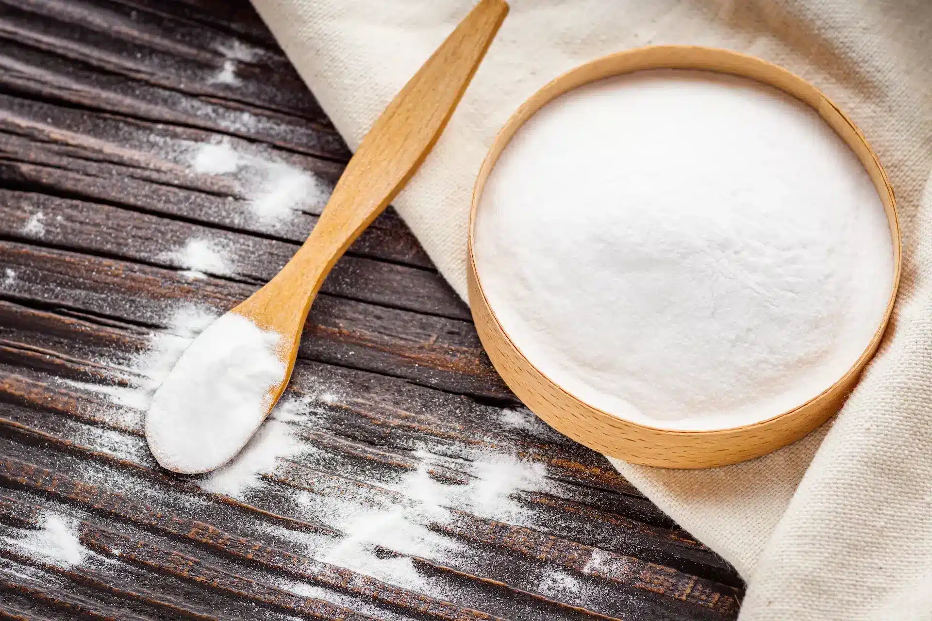 Bicarbonate de soude en gros plan